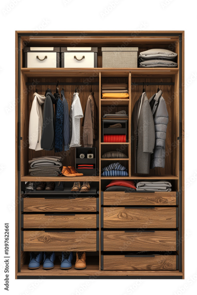 Wardrobe closet isolated on transparent background. Wardrobe closet isolated on transparent background.