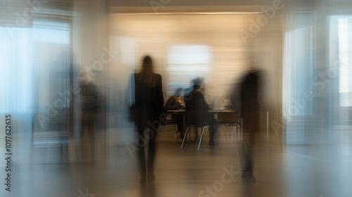 Business professionals interacting in an office environment during the day