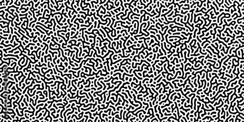 Organic seamless patterns with rounded lines Diffusion reaction background. Monochrome background of natural organic forms motion. Overlay template abstract Turing organic wallpaper background.