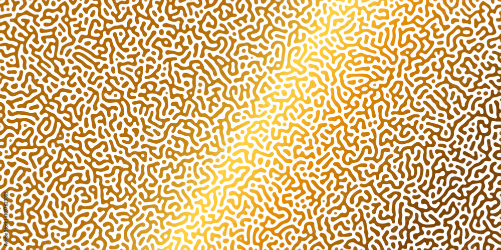 Abstract Reaction-diffusion Turing pattern natural texture golden and yellow gradient color scheme. Linear design with biological algorithm psychedelic background. Reaction-diffusion or truing patter Abstract Reaction-diffusion Turing pattern natural texture golden and yellow gradient color scheme. Linear design with biological algorithm psychedelic background. Reaction-diffusion or truing patter