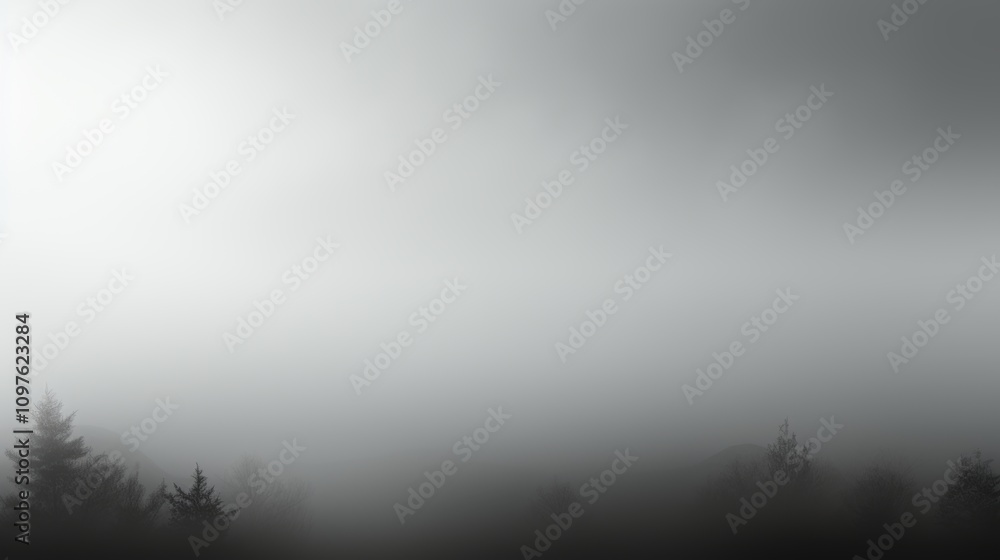 fog in the forest,Mysterious Foggy Landscape with Barely Visible Trees fog in the forest,Mysterious Foggy Landscape with Barely Visible Trees