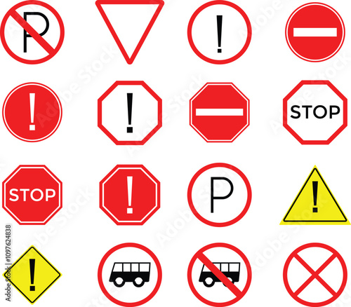 Warning triangle icon. Yellow and red caution warn in png. Warning sign with exclamation mark. Alert warn in triangle. Road sign alert error signal precaution pictogram. threat sign.
