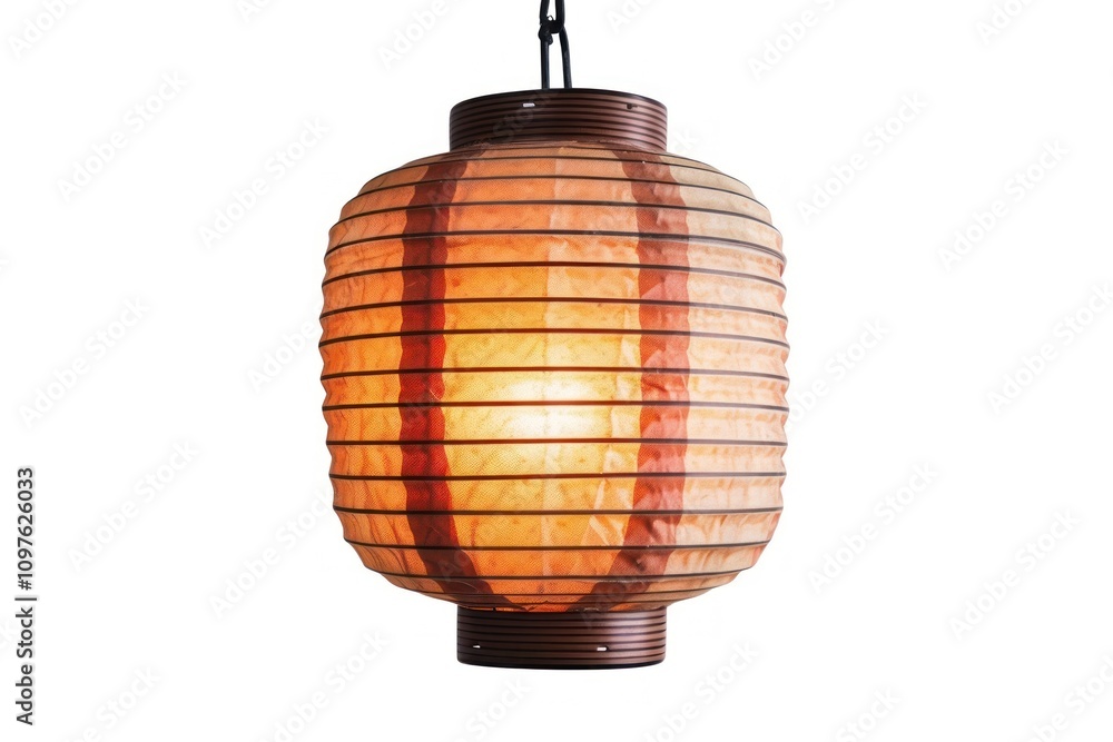 Fototapeta premium Japanese lampshade lantern white background.