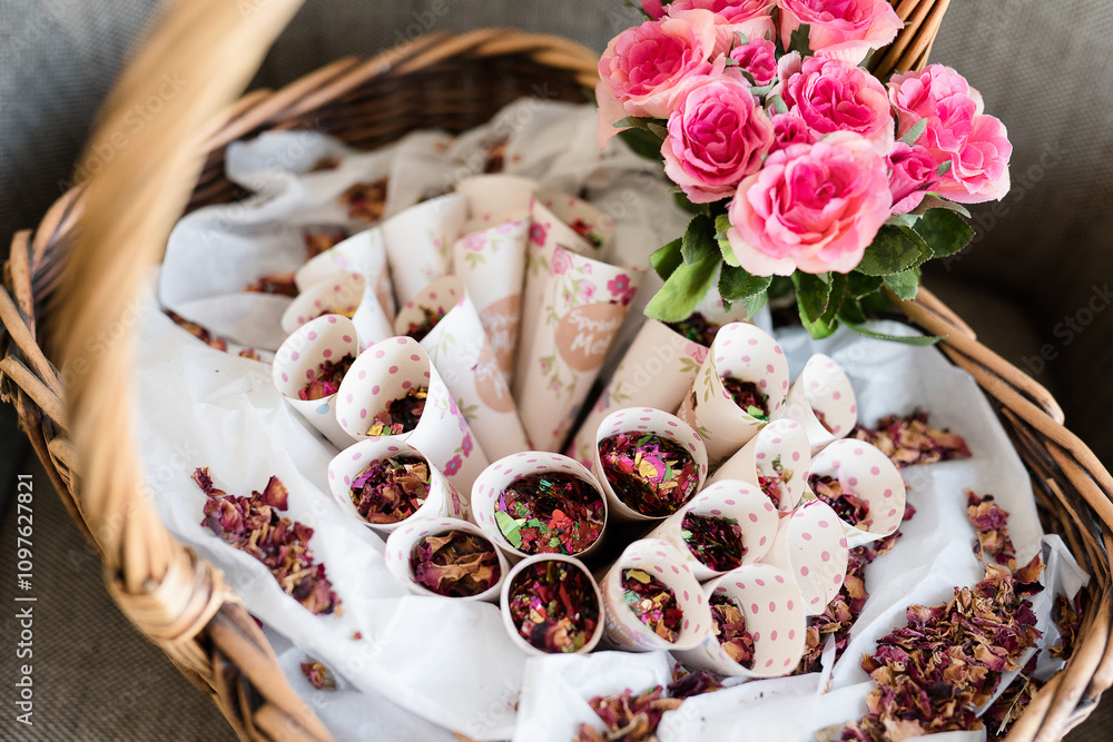 natural leaf and petal confetti ready for a wedding natural leaf and petal confetti ready for a wedding