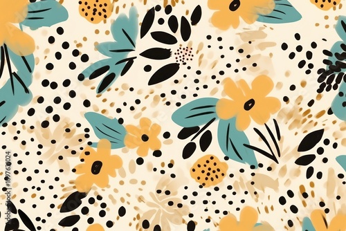 Floral and leopard pattern art backgrounds.