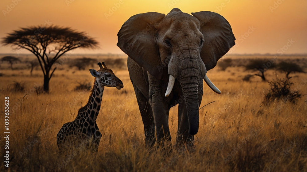 Obraz premium giraffe in the savannah