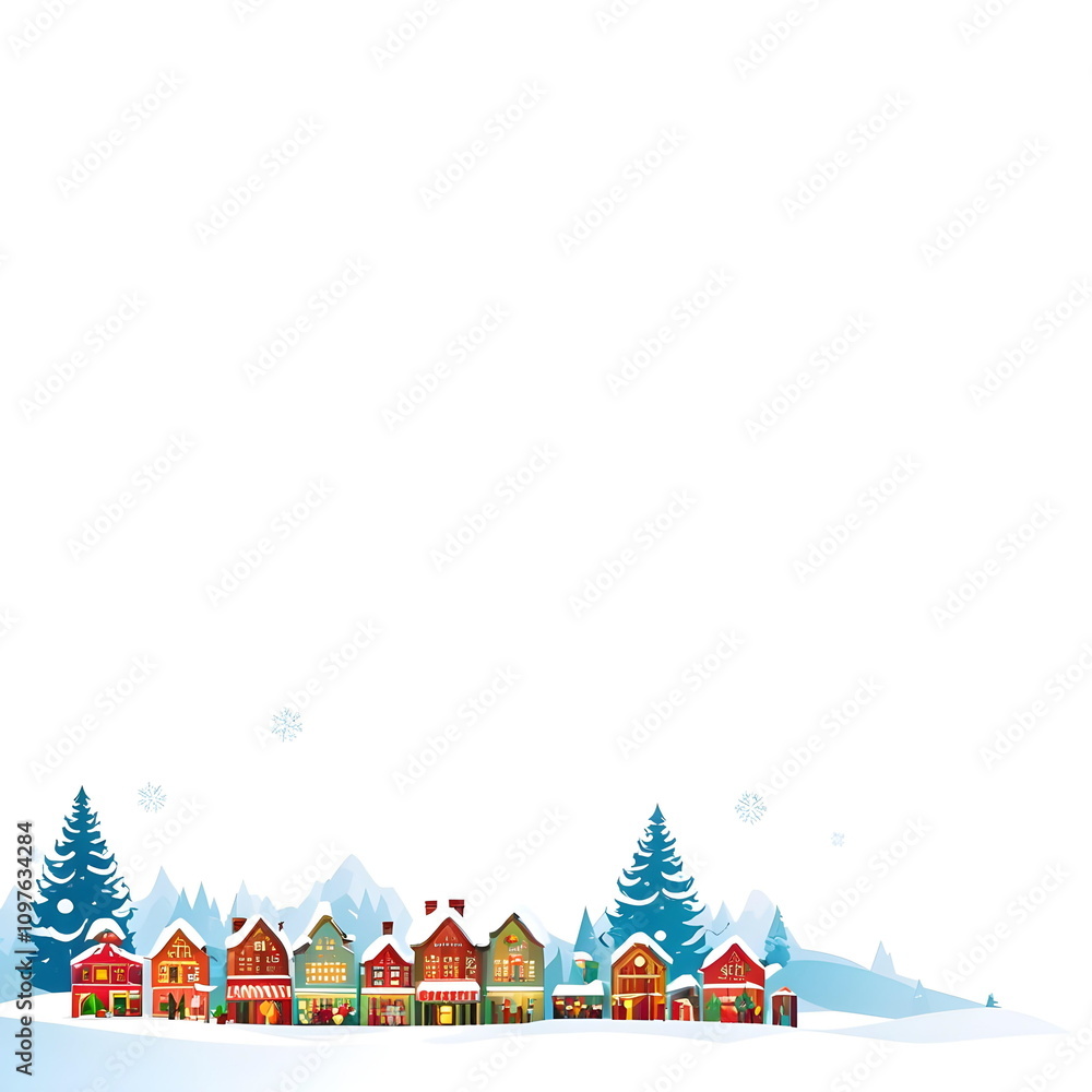 Fototapeta premium Backdrop with winter town