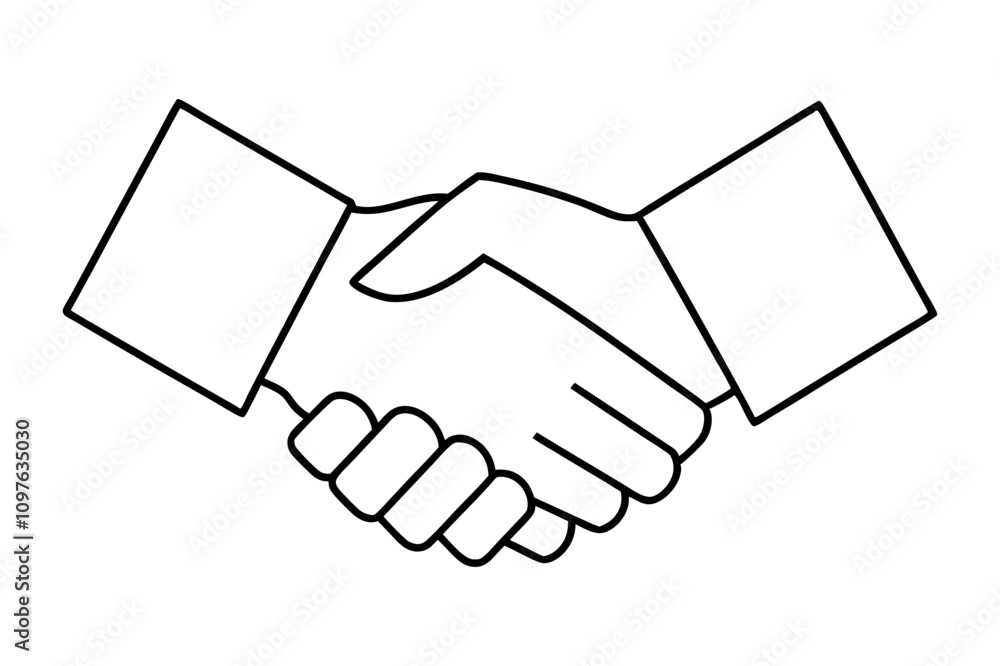 Minimalist Handshake Line Art Vector Illustration with Business Agreement and Partnership Symbol Minimalist Handshake Line Art Vector Illustration with Business Agreement and Partnership Symbol