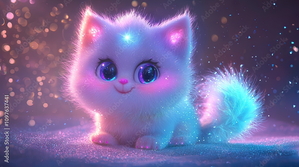 A cute, smiling character named Smiley with rounded, soft features. He has a large, round face with sparkling bright eyes and a wide, friendly smile.