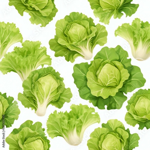 green cabbage isolated on white