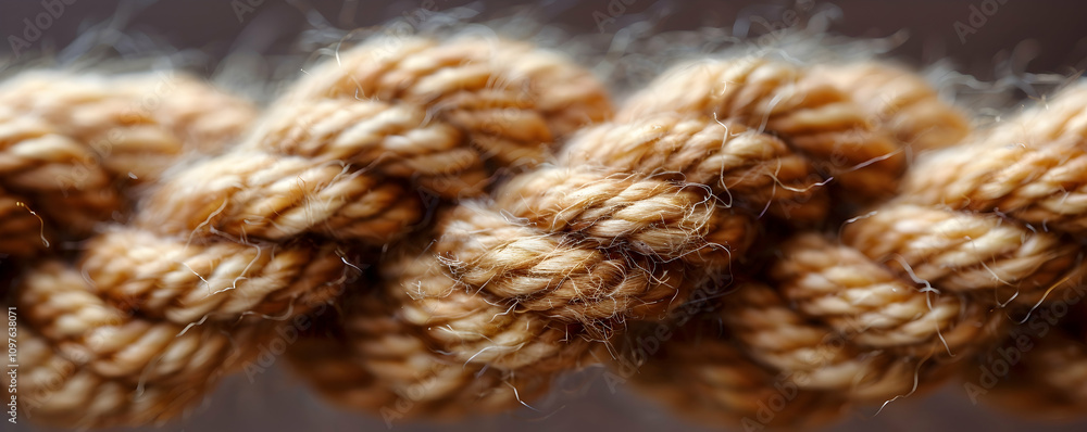 Close-up of braided beige rope texture. Close-up of braided beige rope texture.
