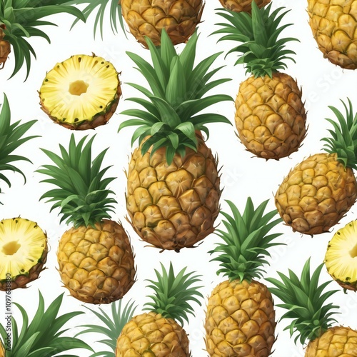 seamless pattern with pineapple