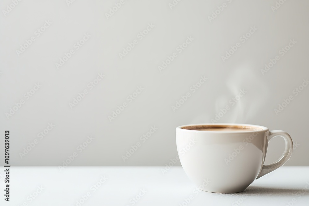 Steaming cup of coffee on clean background Steaming cup of coffee on clean background