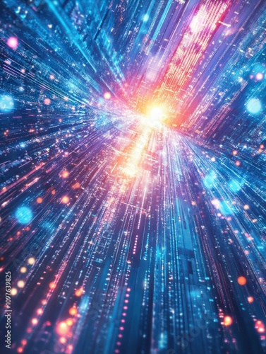 Wallpaper Mural Artificial Intelligence illustration. Artificial intelligence and machine learning concept. Digital computer code. Data transfer concepts in internet. Torontodigital.ca