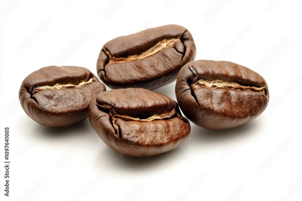 Naklejka premium Coffee beans border isolated on white
