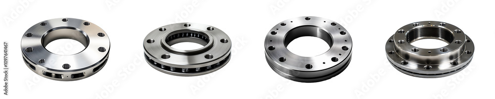 Collection, Set of Stainless Steel Blind Flange isolated on transparent background. Collection, Set of Stainless Steel Blind Flange isolated on transparent background.