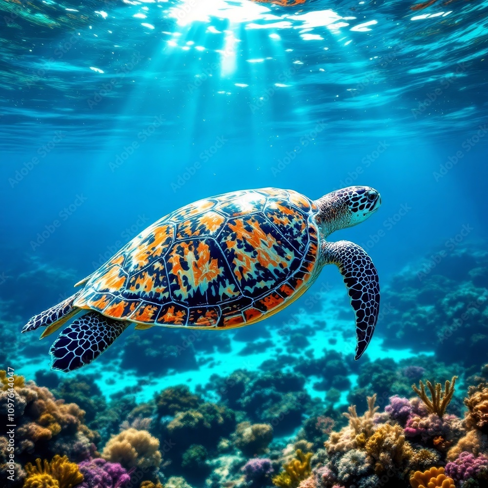 Obraz premium green sea turtle