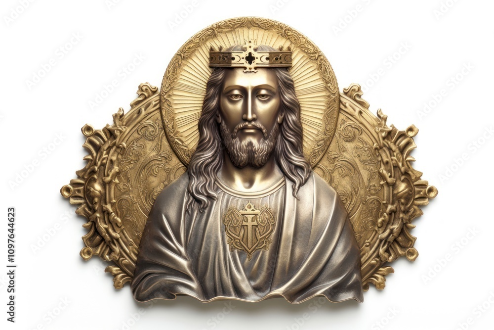 Obraz premium Bronze gold white background representation.