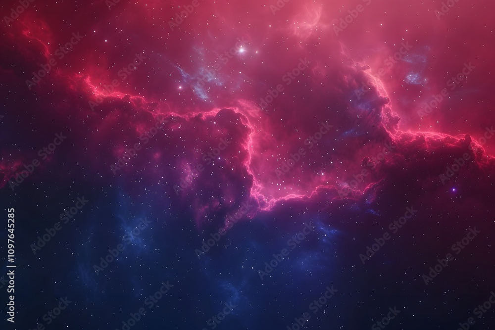 A vibrant cosmic scene with swirling clouds of pink and blue, depicting the beauty of space. A vibrant cosmic scene with swirling clouds of pink and blue, depicting the beauty of space.