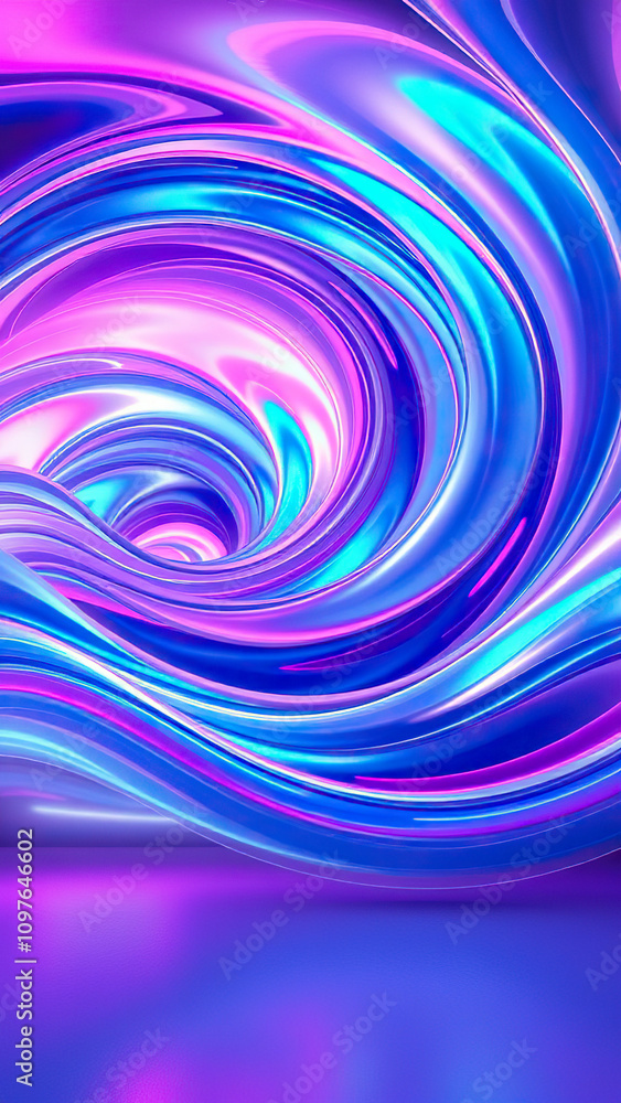Fototapeta premium Vibrant abstract wallpaper with dynamic wave shapes, abstract, waves, orange, pink