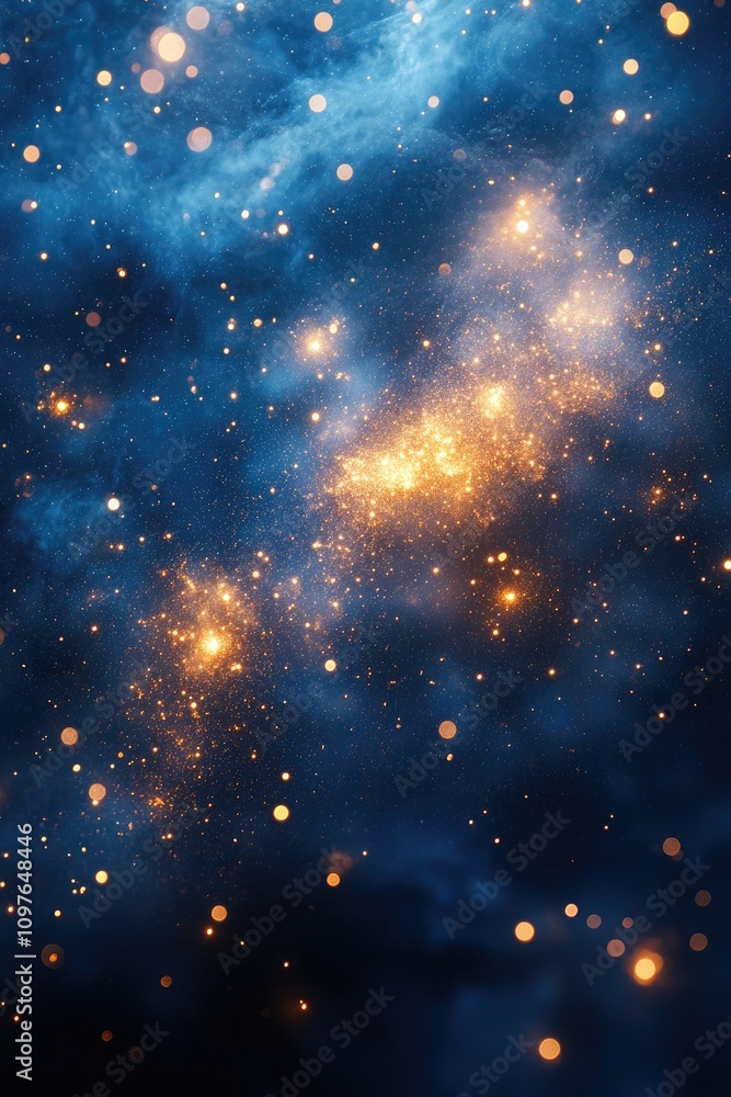 Naklejka premium Blue and Gold Glow for Celebratory New Year Moments