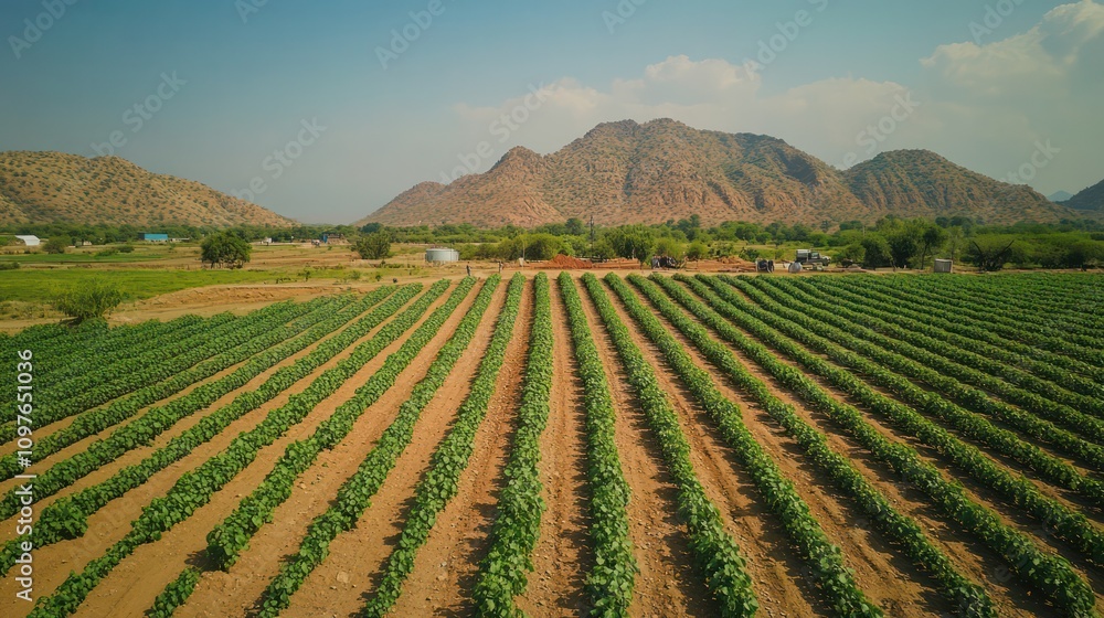 Asian farmers adopting solar irrigation systems for sustainable agriculture in Jaipur, India Asian farmers adopting solar irrigation systems for sustainable agriculture in Jaipur, India