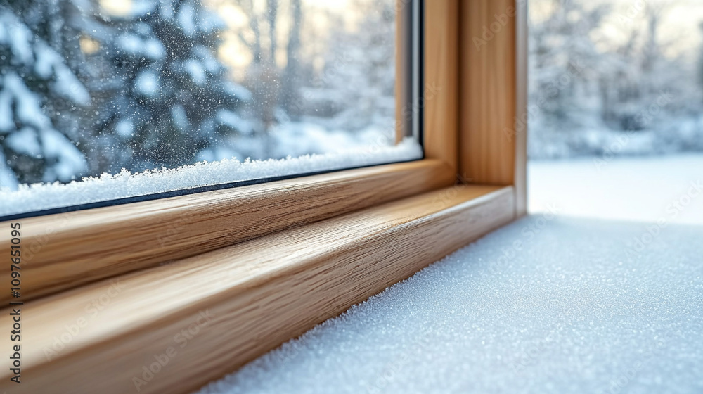 Close-up view of condensation on a double-glazed window symbolizing moisture, cold, temperature contrast, and the boundary between comfort and external weather elements Close-up view of condensation on a double-glazed window symbolizing moisture, cold, temperature contrast, and the boundary between comfort and external weather elements