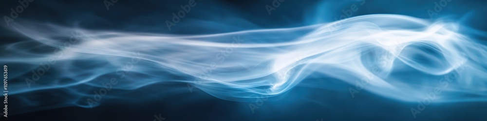 Ethereal blue smoke swirling on dark background Ethereal blue smoke swirling on dark background