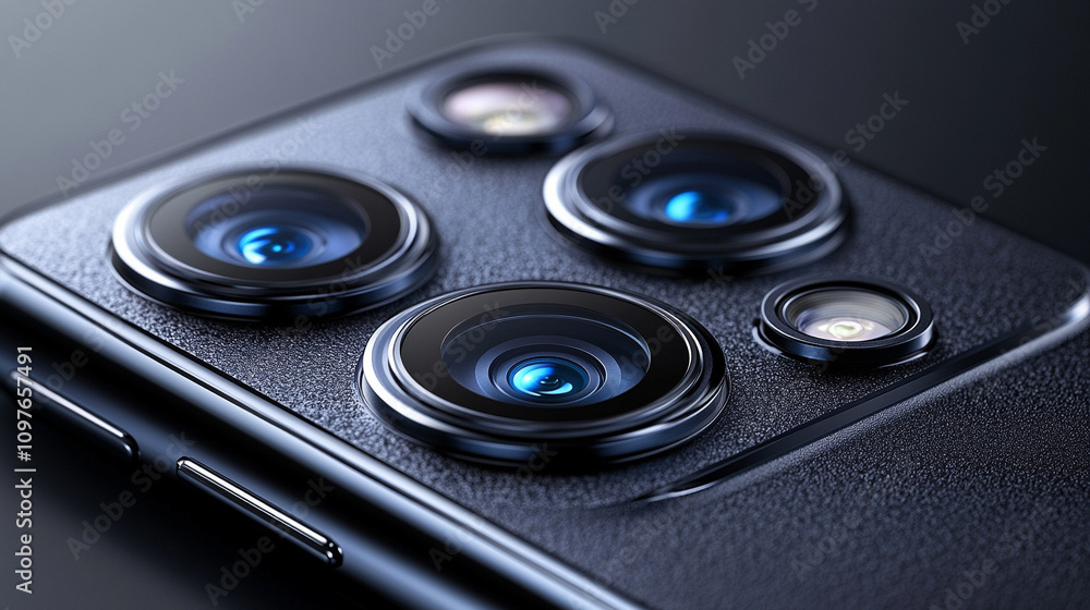 sleek, modern smartphone camera lens captured in a close-up macro shot showcasing its precision and cutting-edge technology, emphasizing clarity and detail in every image sleek, modern smartphone camera lens captured in a close-up macro shot showcasing its precision and cutting-edge technology, emphasizing clarity and detail in every image