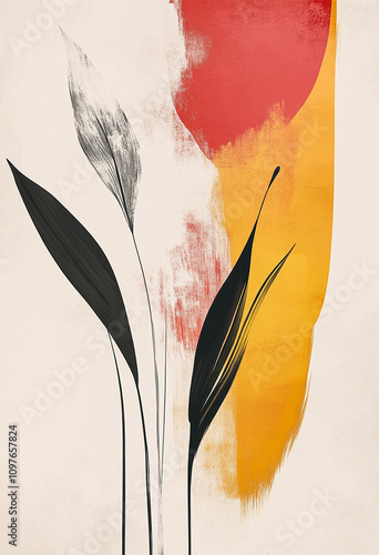 Royal luxury wall art poster. Abstract Brush Strokes Wall Art. Wall art poster.