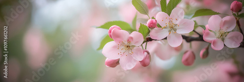 A beautiful close-up image capturing delicate pink blossoms against a blurred background, showcasing the fleeting beauty of nature in a peaceful springtime setting.