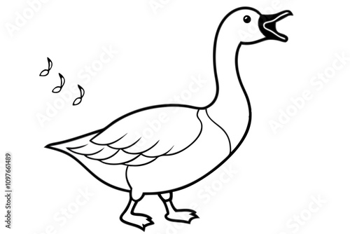 Canadian goose vector art illustration