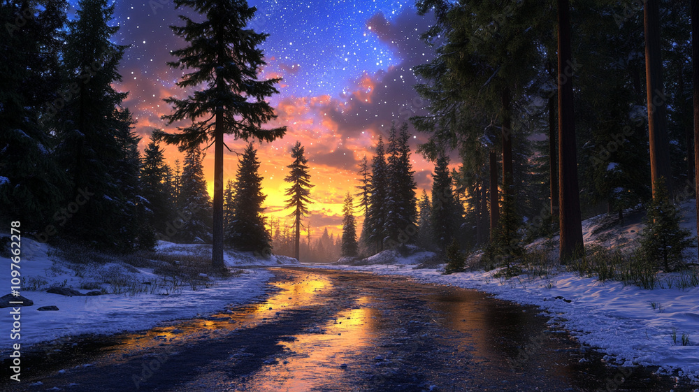 Aurora Borealis dancing in the night sky Aurora Borealis dancing in the night sky