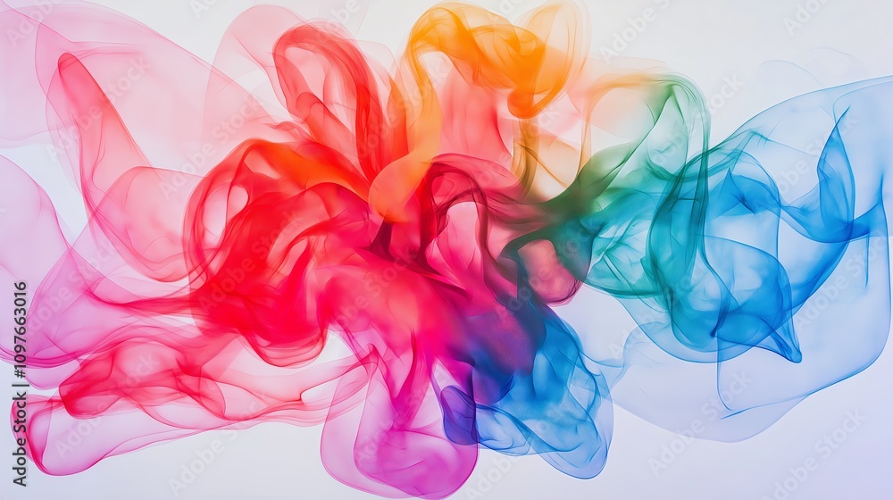 An abstract swirl of smoke in pastel gradients on a plain white canvas. An abstract swirl of smoke in pastel gradients on a plain white canvas.