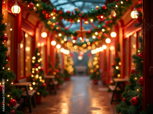 Wallpaper Mural Christmas scene with a beautifully decorated walkway Torontodigital.ca