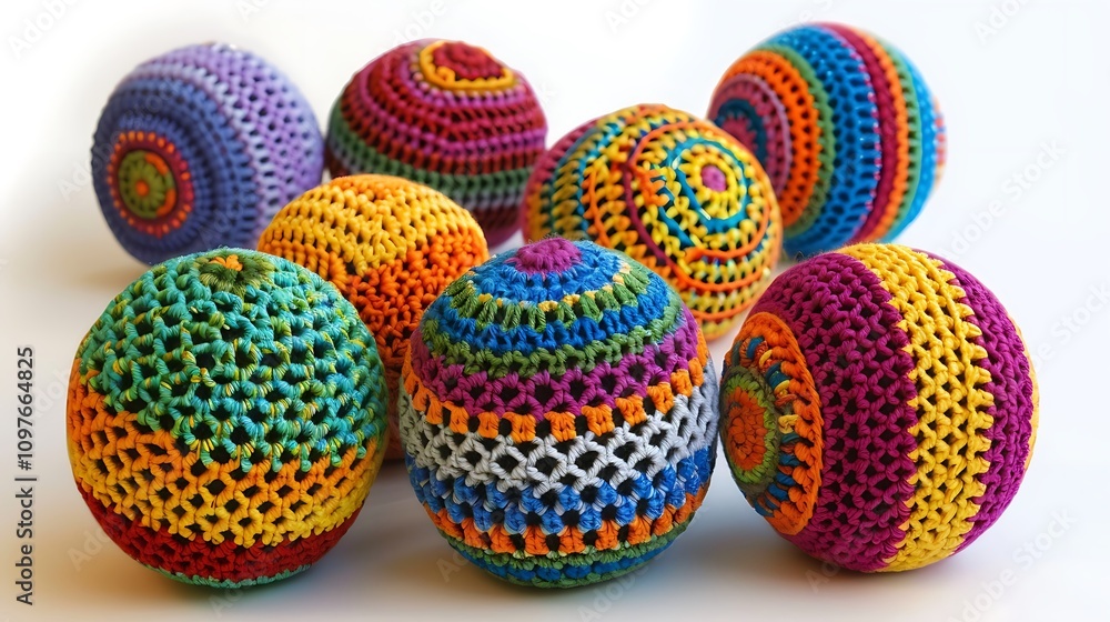 Colorful juggling balls crochet and handmade Colorful juggling balls crochet and handmade