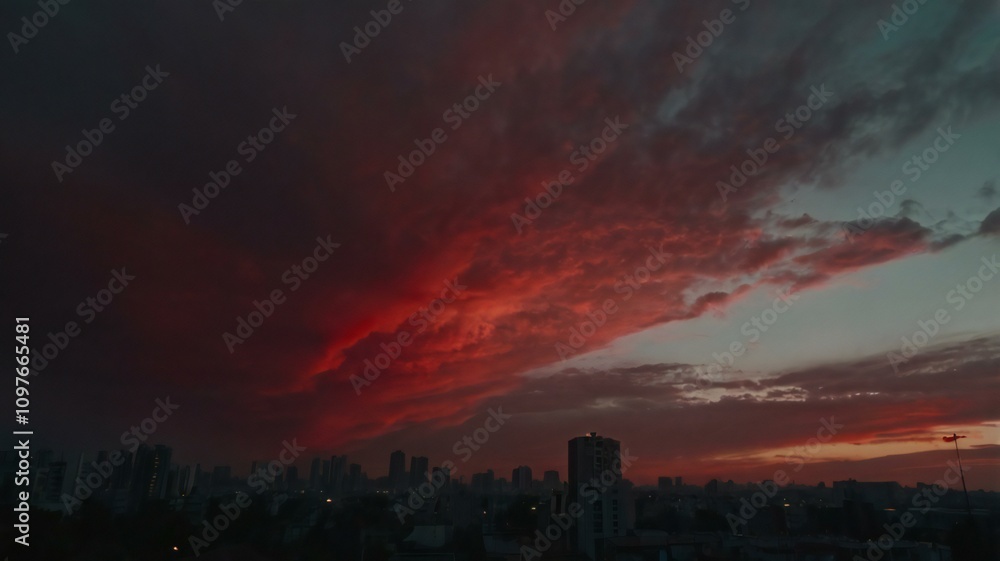Fototapeta premium sunset over city