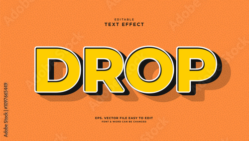 3D drop simple editable text effect trend