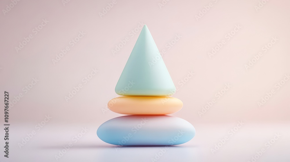 Soft pastel geometric shapes stacked harmoniously on a smooth surface, ideal for design projects, modern decor, or calming visual elements, The gentle colors evoke a serene atmosphere and balance, Soft pastel geometric shapes stacked harmoniously on a smooth surface, ideal for design projects, modern decor, or calming visual elements, The gentle colors evoke a serene atmosphere and balance,
