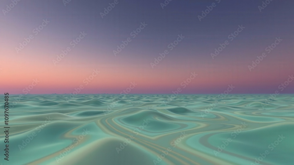 Obraz premium Calming Ocean Sunset: Serene Blue Waves at Twilight, Perfect for Wallpapers and Relaxation