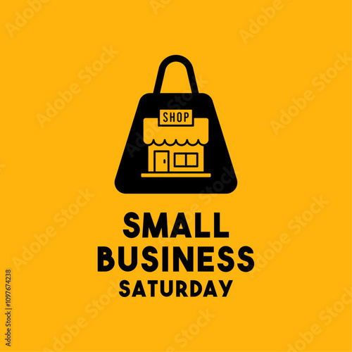Small Business Saturday. Yellow background.