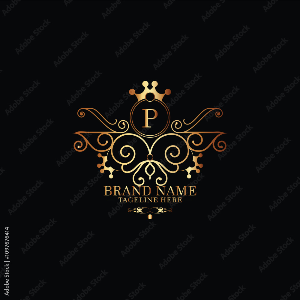 creative new latter p logo design and latter initial logo. p monogram latter logo , golden new p logo design with black color ,new template design creative new latter p logo design and latter initial logo. p monogram latter logo , golden new p logo design with black color ,new template design