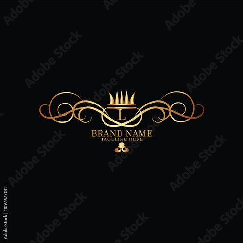 creative  new latter l logo design  and latter  initial logo. l monogram latter logo , golden  new l logo design with black color ,new template design
