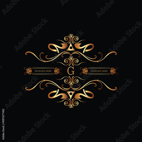 creative  new latter g logo design  and latter  initial logo. g monogram latter logo , golden  new g logo design with black color ,new template design