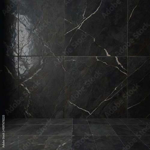 Dark grey marbal background  texture with interior  home & office decoration ceramica tiles  lining box design   photo