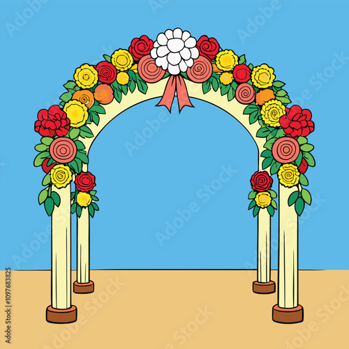 Floral Arch at Decorated Aisle: Elegant Wedding and Event Decoration Inspiration