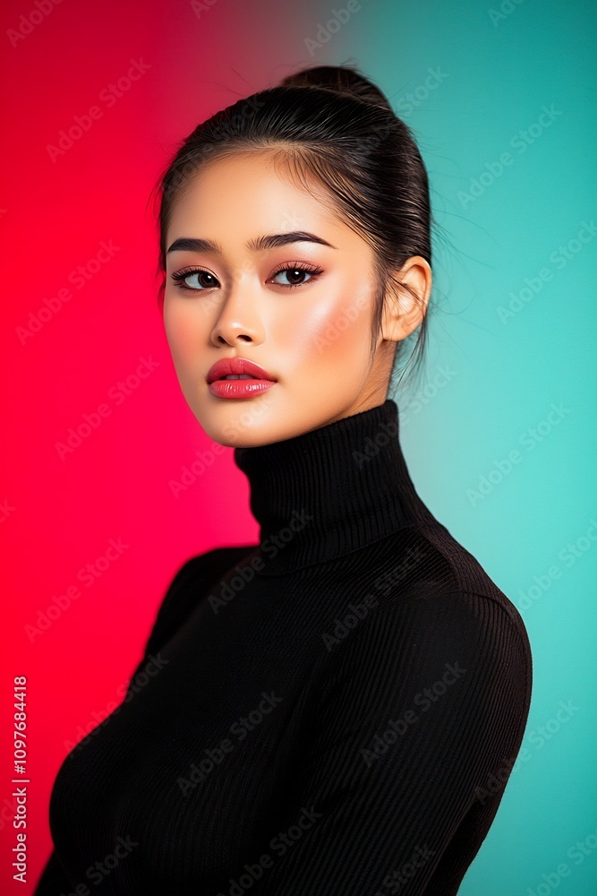 Stunning fashion model transitioning between emotional states with expressive facial features and subtle body language,elegant studio Stunning fashion model transitioning between emotional states with expressive facial features and subtle body language,elegant studio