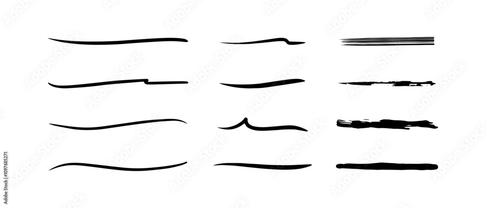 hand drawn underline collection illustration. hand drawn underline collection illustration.