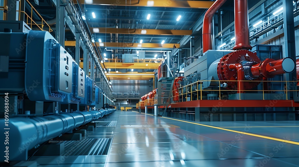 Electrical power generator in large building interior Electrical power generator in large building interior