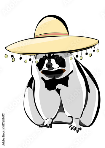 Waschbär mit Sombrero